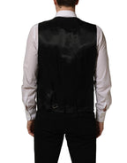 Dolce & Gabbana Black Wool Stretch Waistcoat Formal Vest Dolce & Gabbana