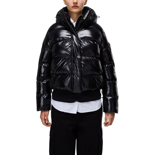 Napapijri Black Recycled Polyester Full-Length Jacket Napapijri