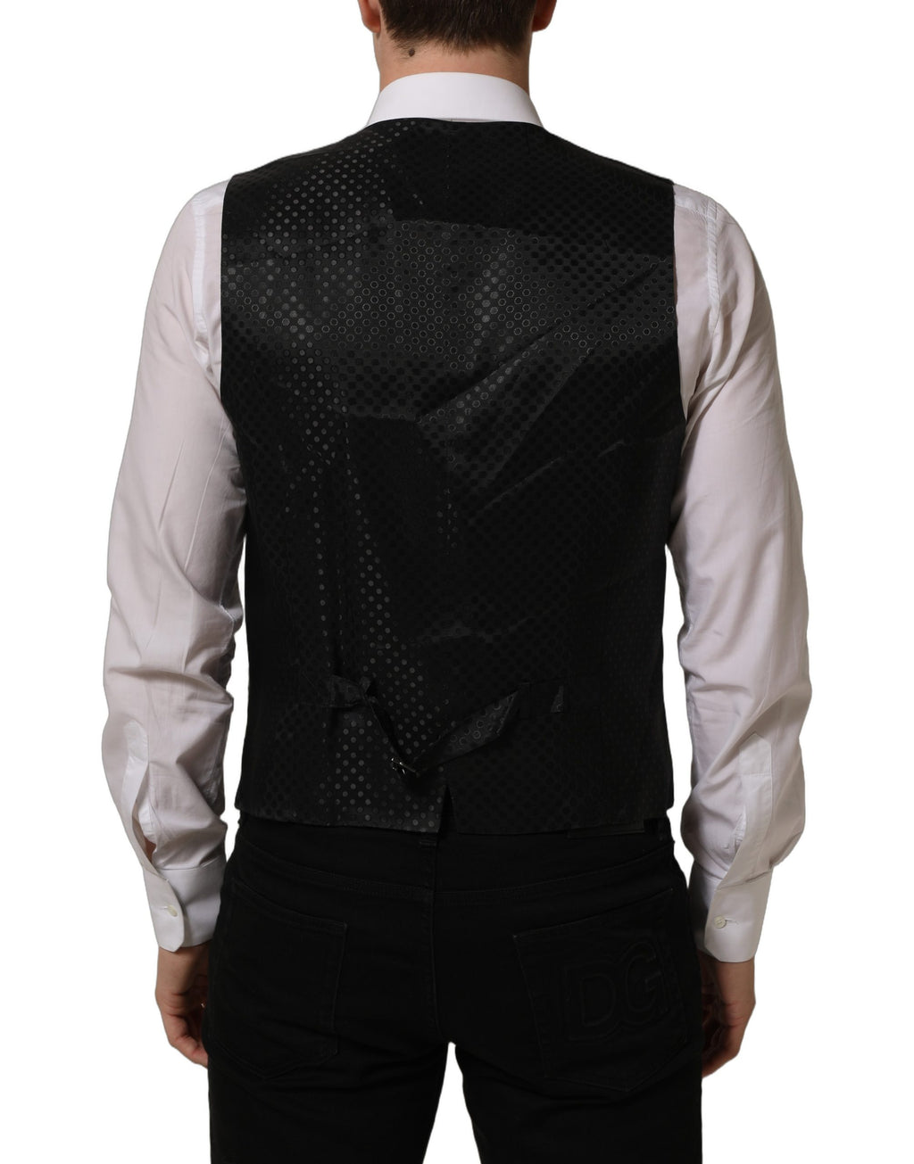 Dolce & Gabbana Black Wool Stretch Waistcoat Formal Dress Vest Dolce & Gabbana