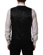 Dolce & Gabbana Black Wool Stretch Waistcoat Formal Dress Vest Dolce & Gabbana