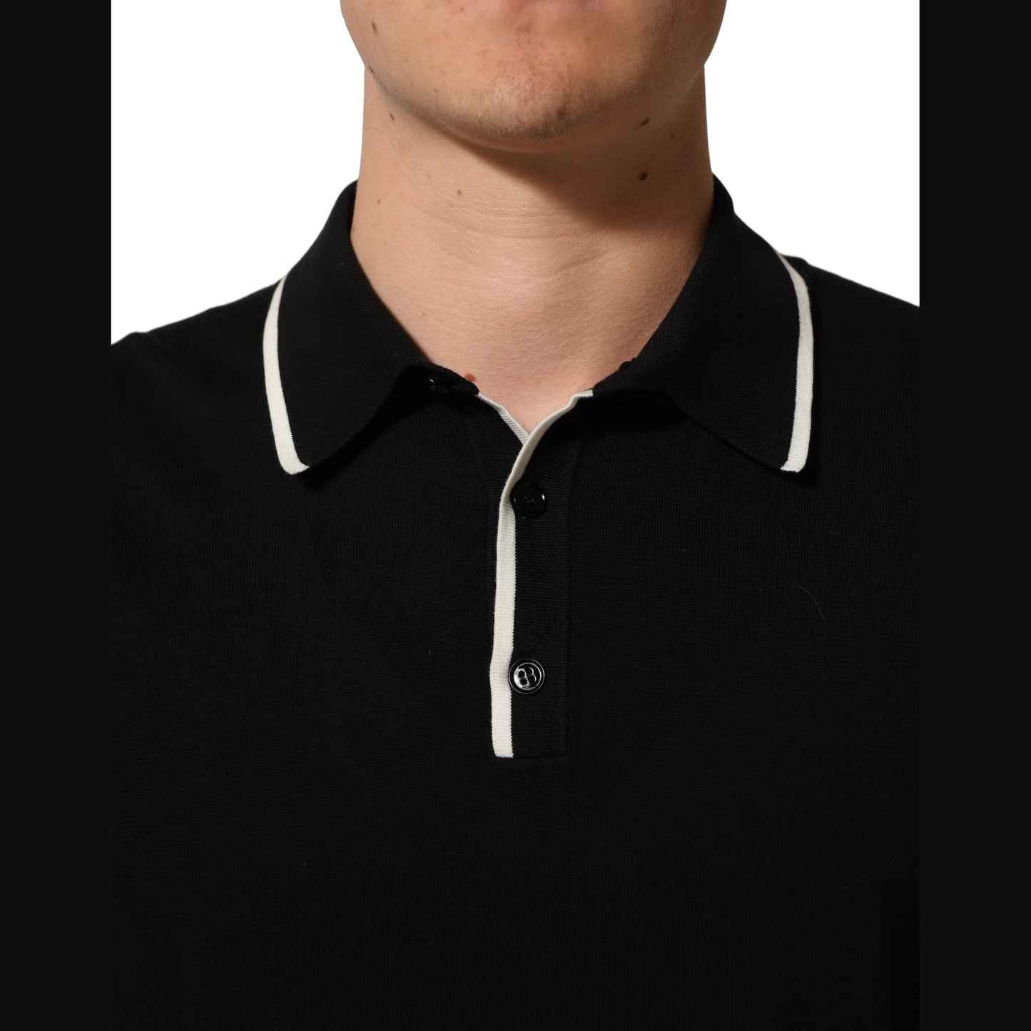 Dolce & Gabbana Black Cotton Collared Short Sleeves Men Polo T-shirt Dolce & Gabbana