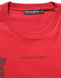 Dolce & Gabbana Red Cotton Graphic Print Crew Neck T-shirt Dolce & Gabbana