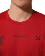 Dolce & Gabbana Red Cotton Graphic Print Crew Neck T-shirt Dolce & Gabbana