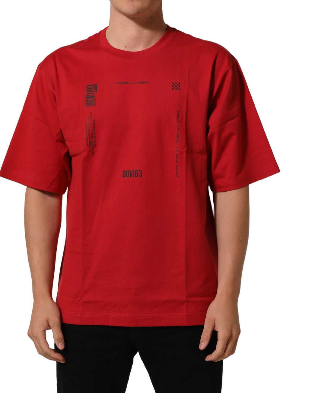 Dolce & Gabbana Red Cotton Graphic Print Crew Neck T-shirt Dolce & Gabbana