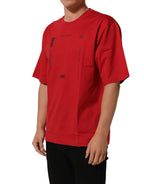 Dolce & Gabbana Red Cotton Graphic Print Crew Neck T-shirt Dolce & Gabbana