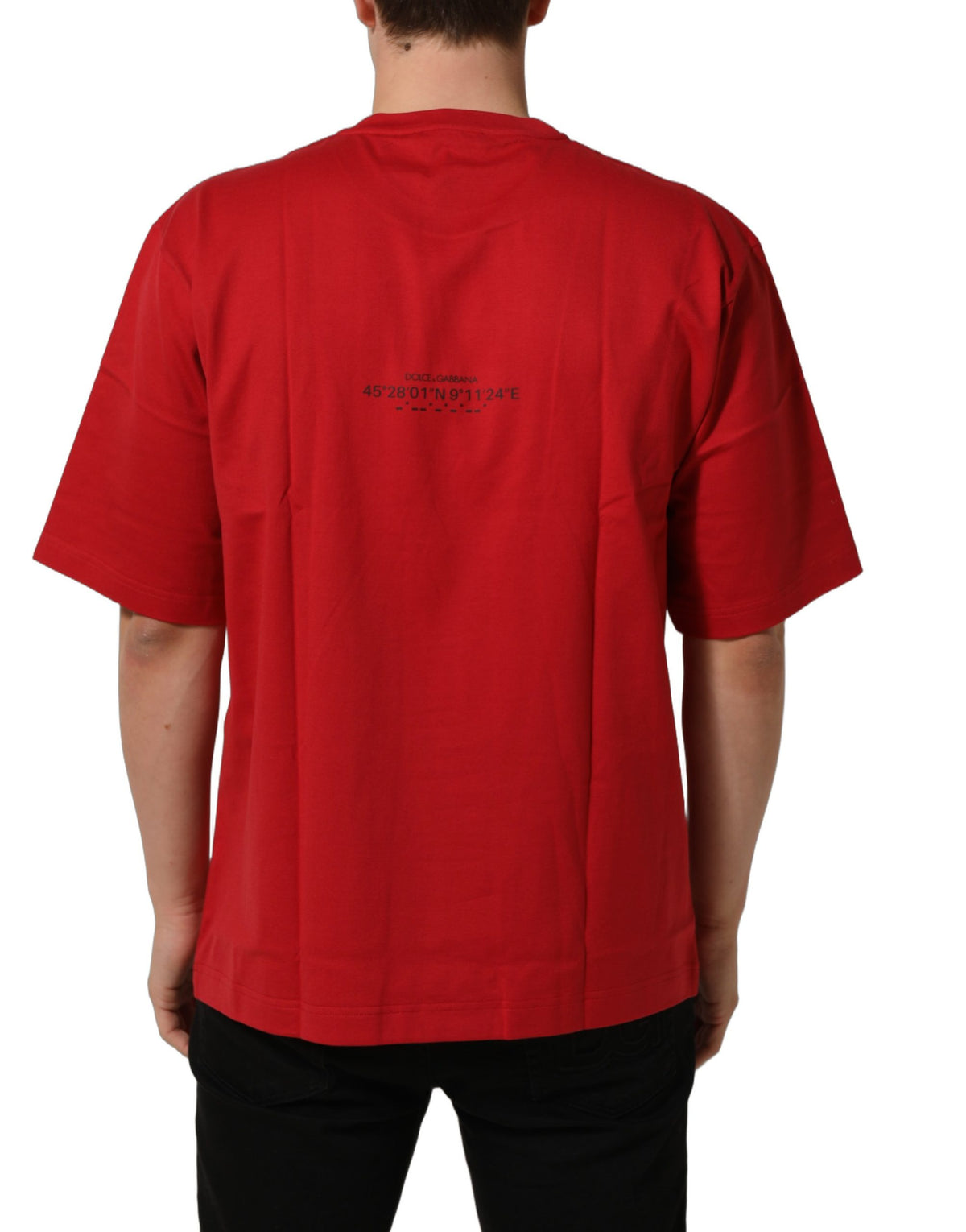 Dolce & Gabbana Red Cotton Graphic Print Crew Neck T-shirt Dolce & Gabbana