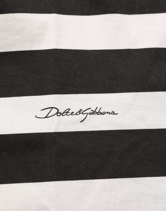 Dolce & Gabbana Black White Stripes Cotton Sleeveless T-shirt Dolce & Gabbana