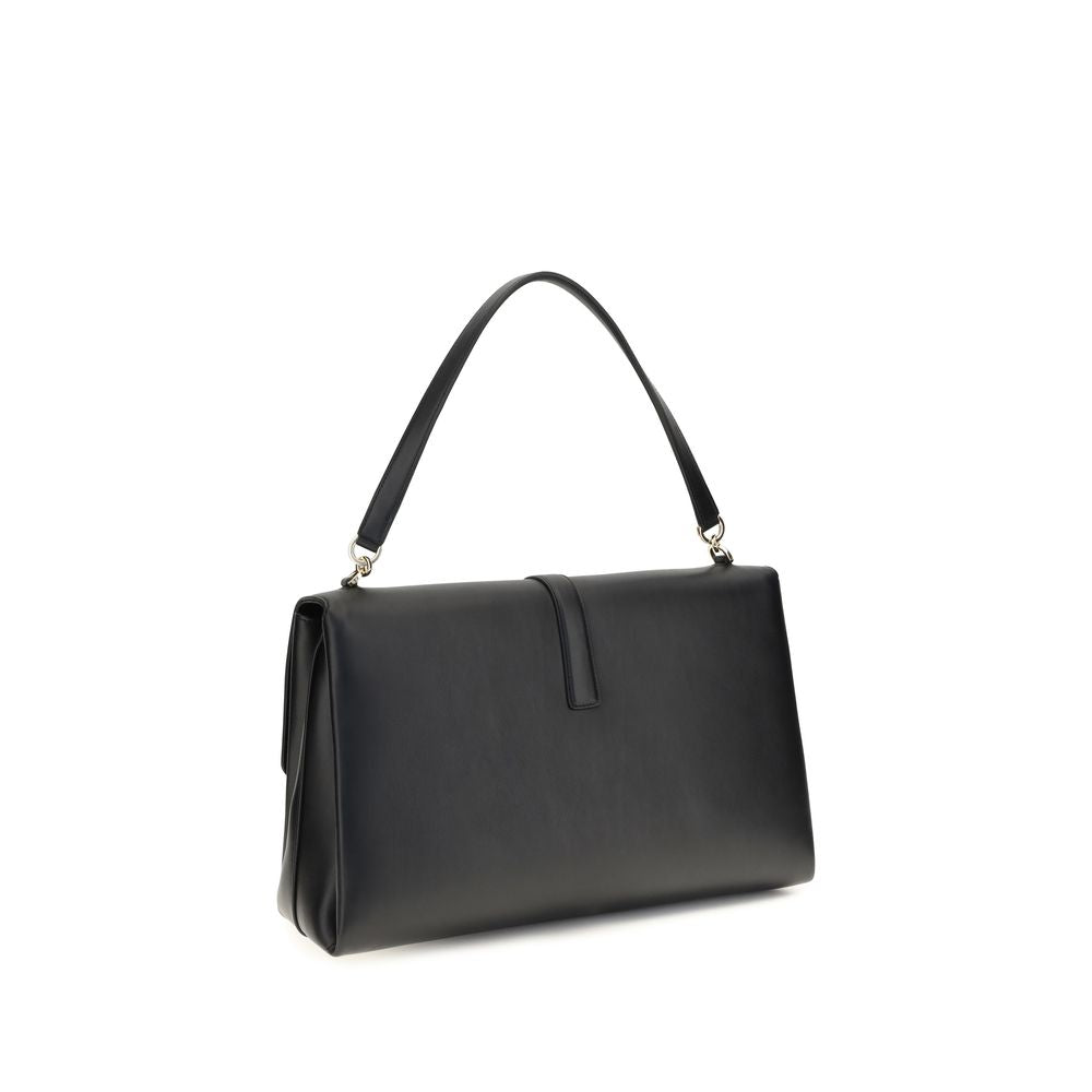 Ferragamo Black Calf Leather Bos Taurus Shoulder Bag Ferragamo