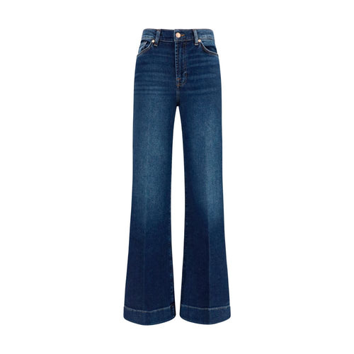 7FOR Blue Cotton Flared Jeans 7FOR
