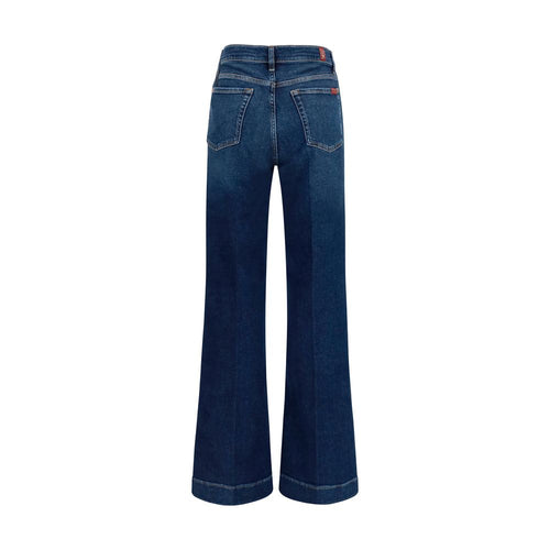 7FOR Blue Cotton Flared Jeans 7FOR