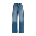 7FOR Blue Cotton Straight-Leg Jeans 7FOR