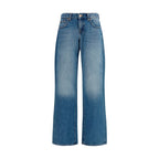 7FOR Blue Cotton Straight-Leg Jeans 7FOR