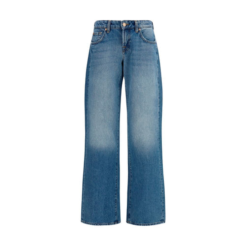 7FOR Blue Cotton Straight-Leg Jeans 7FOR