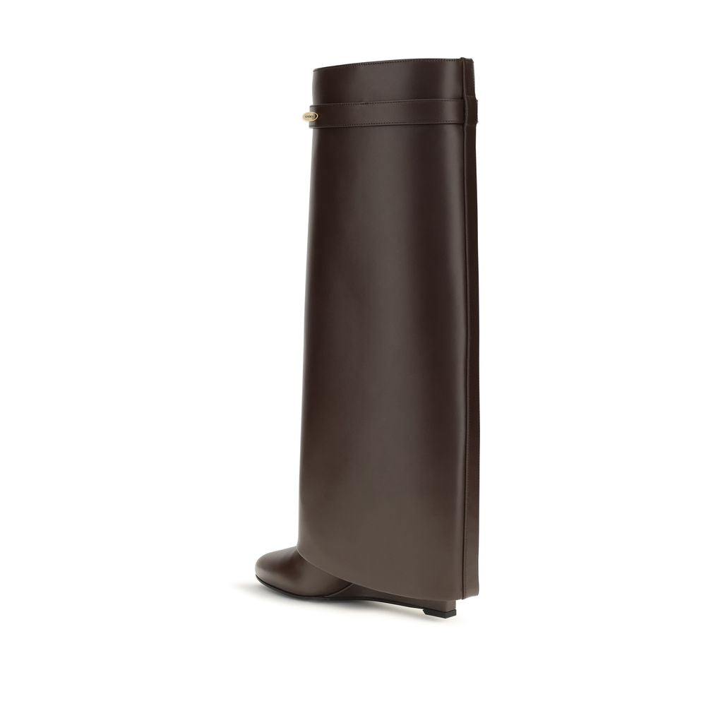 Givenchy Brown Calf Leather Bos Taurus High Heel Boots Givenchy