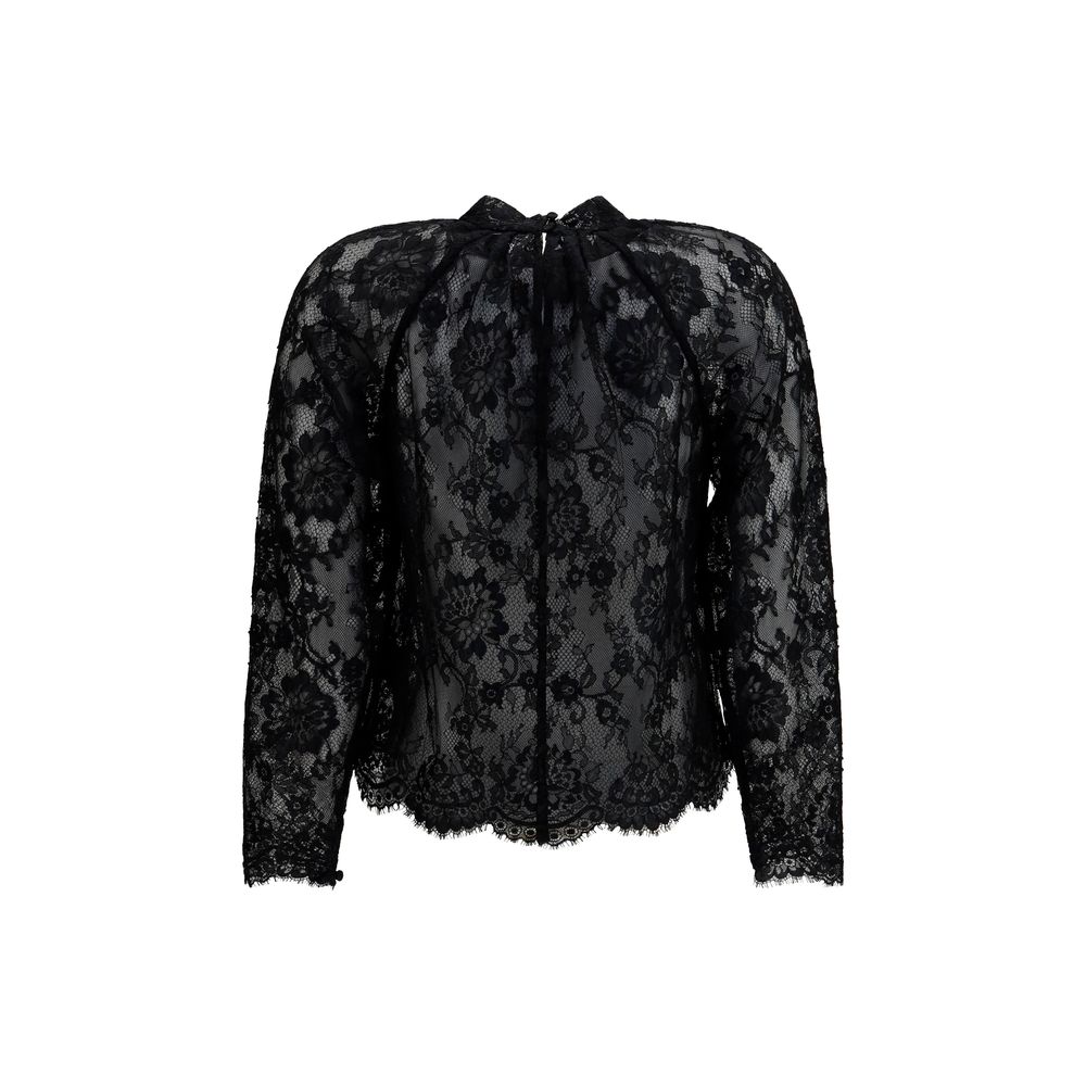 Self-Portrait Black Polyamide Blouse Self-Portrait