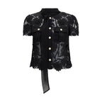 Self-Portrait Black Polyester Blouse