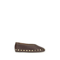 Ganni Brown Cotton Ballet Flats Ganni