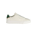 Tommy Hilfiger white polyurethane men's sneaker with sleek design and laces, stylish casual footwear for men.