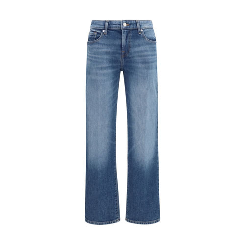 7FOR Blue Cotton Straight-Leg Jeans
