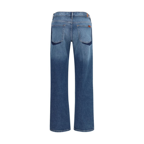7FOR Blue Cotton Straight-Leg Jeans