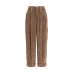 Brunello Cucinelli Brown Viscose Casual Pants