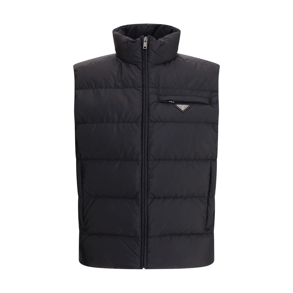 Prada Black Recycled Polyamide Sleeveless Jacket