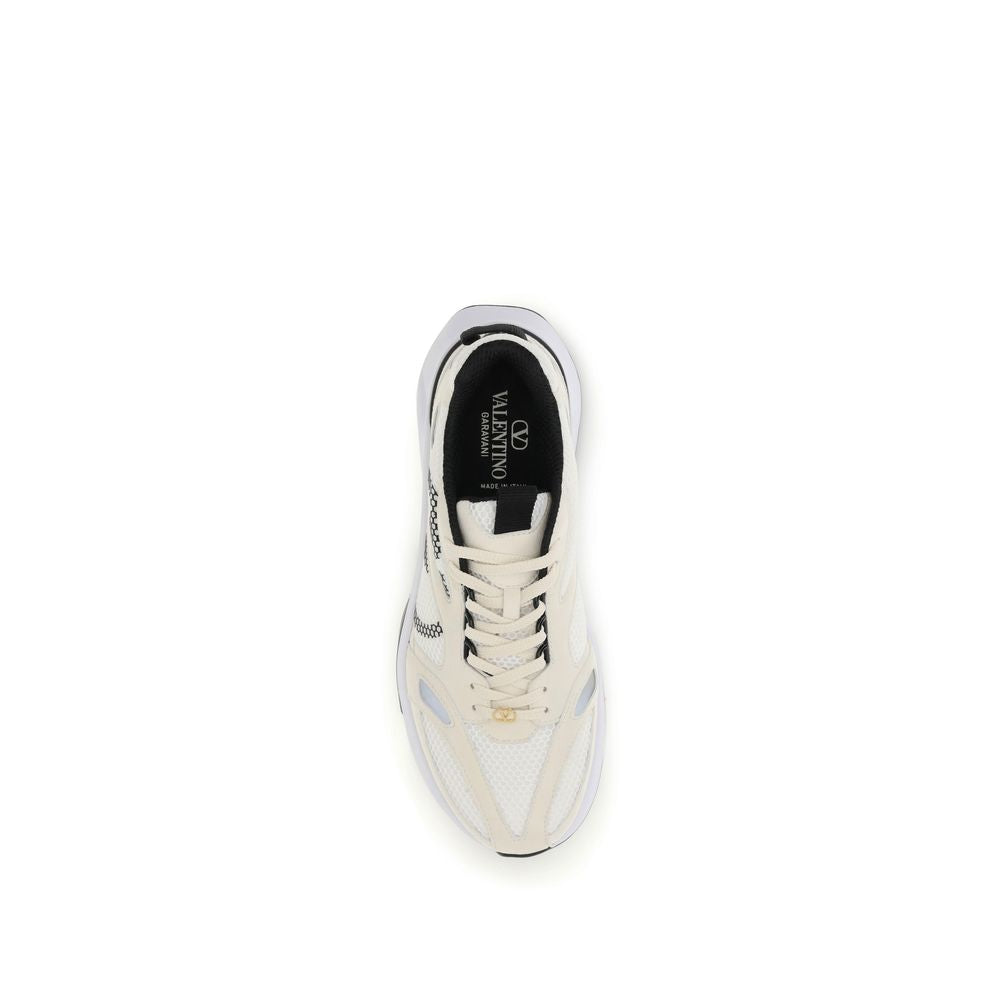 Valentino Garavani White Fabric Low Top Sneakers Valentino Garavani