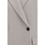 Brunello Cucinelli White Wool Oves Aries Full-Length Jacket
