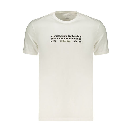 Calvin Klein White Cotton Men's T-Shirt Calvin Klein
