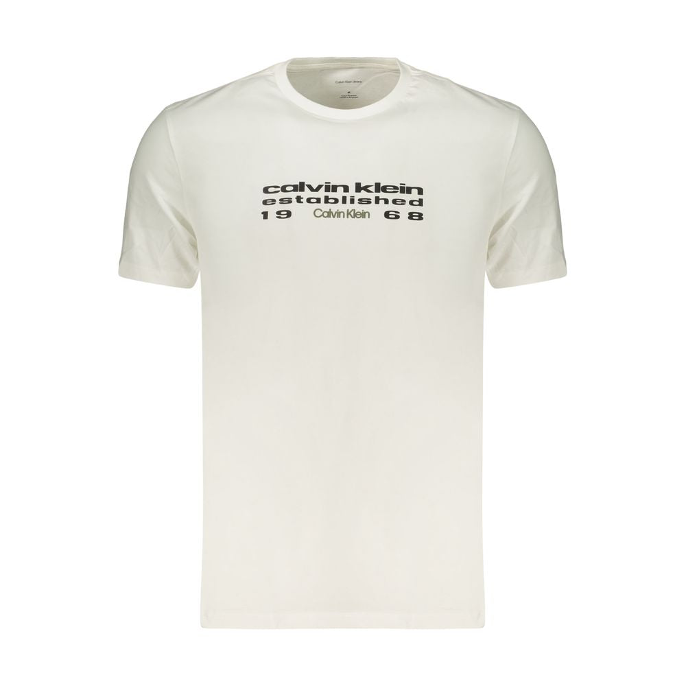Calvin Klein White Cotton Men's T-Shirt Calvin Klein