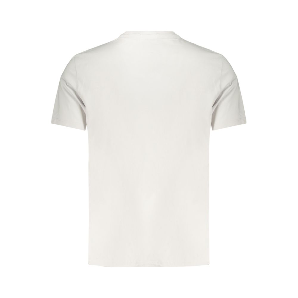 Calvin Klein gray cotton men's T-shirt displayed flat, showcasing the soft fabric and classic crew neck design.