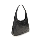 Gucci black goatskin shoulder bag with sleek design, featuring a smooth texture and elegant hardware for stylish everyday use.