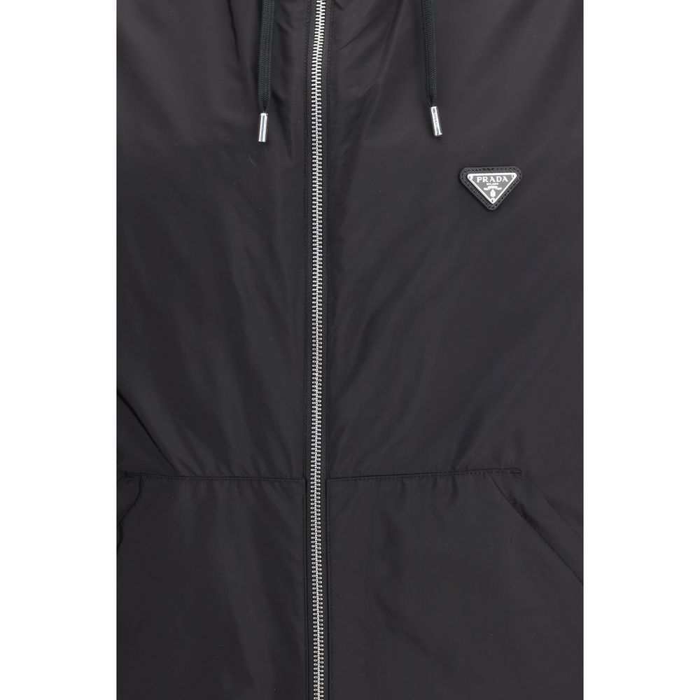 Prada Black Recycled Polyamide Shell Jacket - Eljoys Fashion 