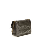 Saint Laurent Bicolor Calf Leather Bos Taurus Shoulder Bag with sleek design and contrasting colors.