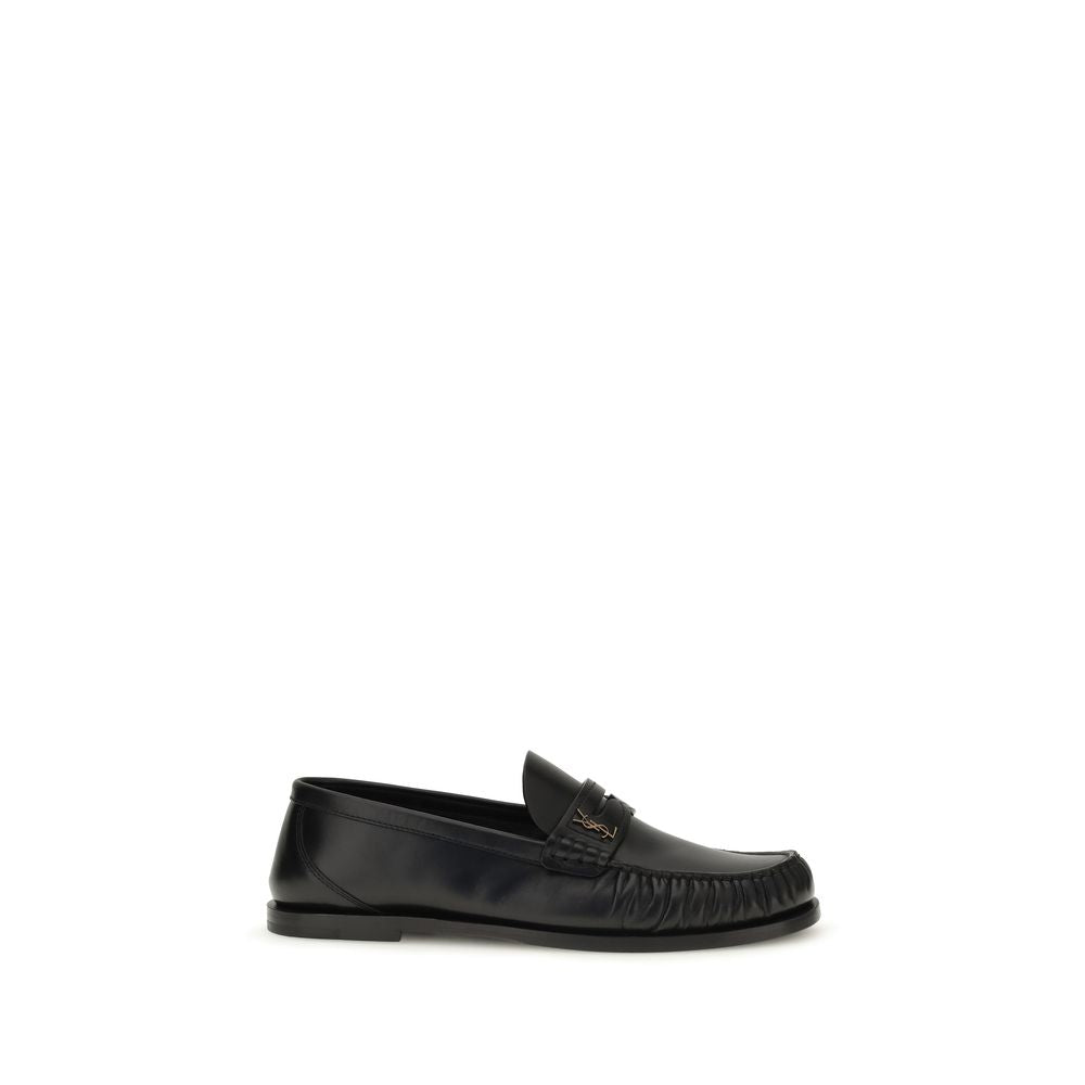 Saint Laurent Black Calf Leather Bos Taurus Slip-On Loafers Saint Laurent
