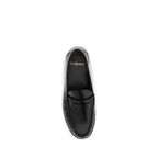 Saint Laurent Black Calf Leather Bos Taurus Slip-On Loafers