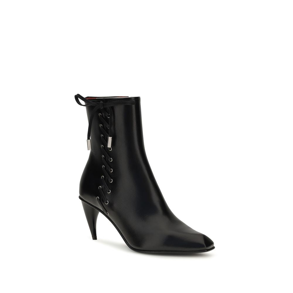 Alexander McQueen Black Calf Leather Bos Taurus Lace-Up Boots Alexander McQueen
