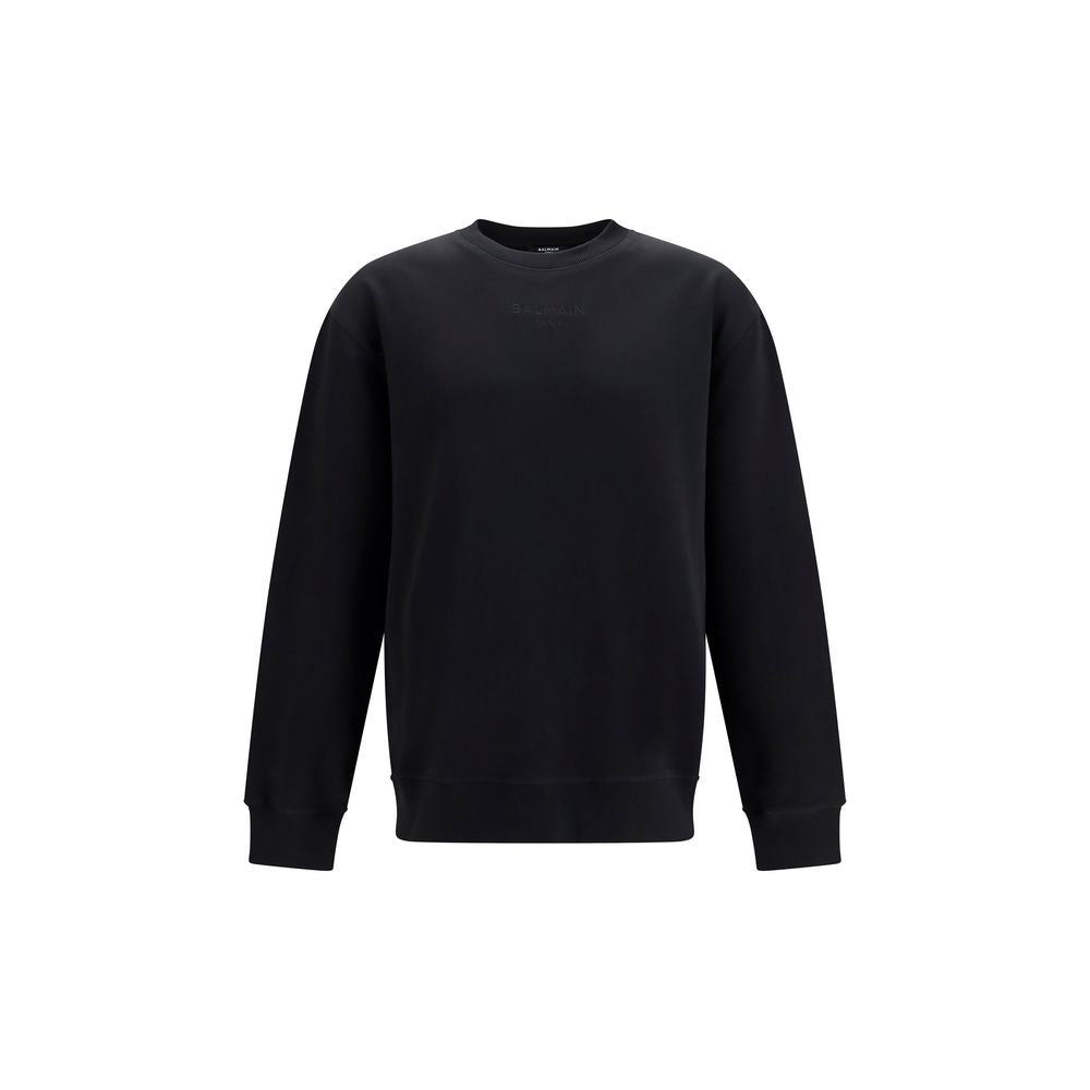 Balmain Black Cotton Sweatshirt Balmain
