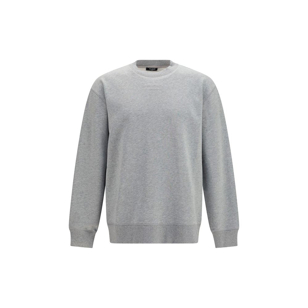Balmain Gray Cotton Sweatshirt Balmain