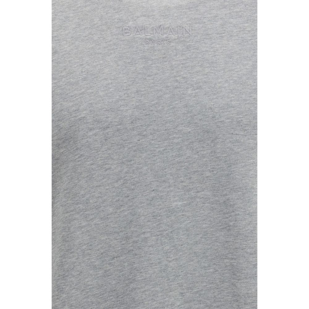 Balmain Gray Cotton Sweatshirt Balmain