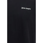 Black Cotton T-Shirt by Palm Angels featuring a relaxed fit and minimal design, displayed on a plain background.