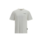 White cotton T-shirt by Palm Angels with a relaxed fit and subtle logo detail, displayed on a plain background.