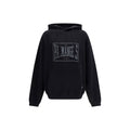 Black cotton sweatshirt by Palm Angels featuring a relaxed fit and minimalist design, displayed on a plain background.