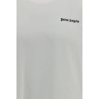 White Cotton T-Shirt by Palm Angels with logo print, crew neck style, casual fit, and short sleeves.