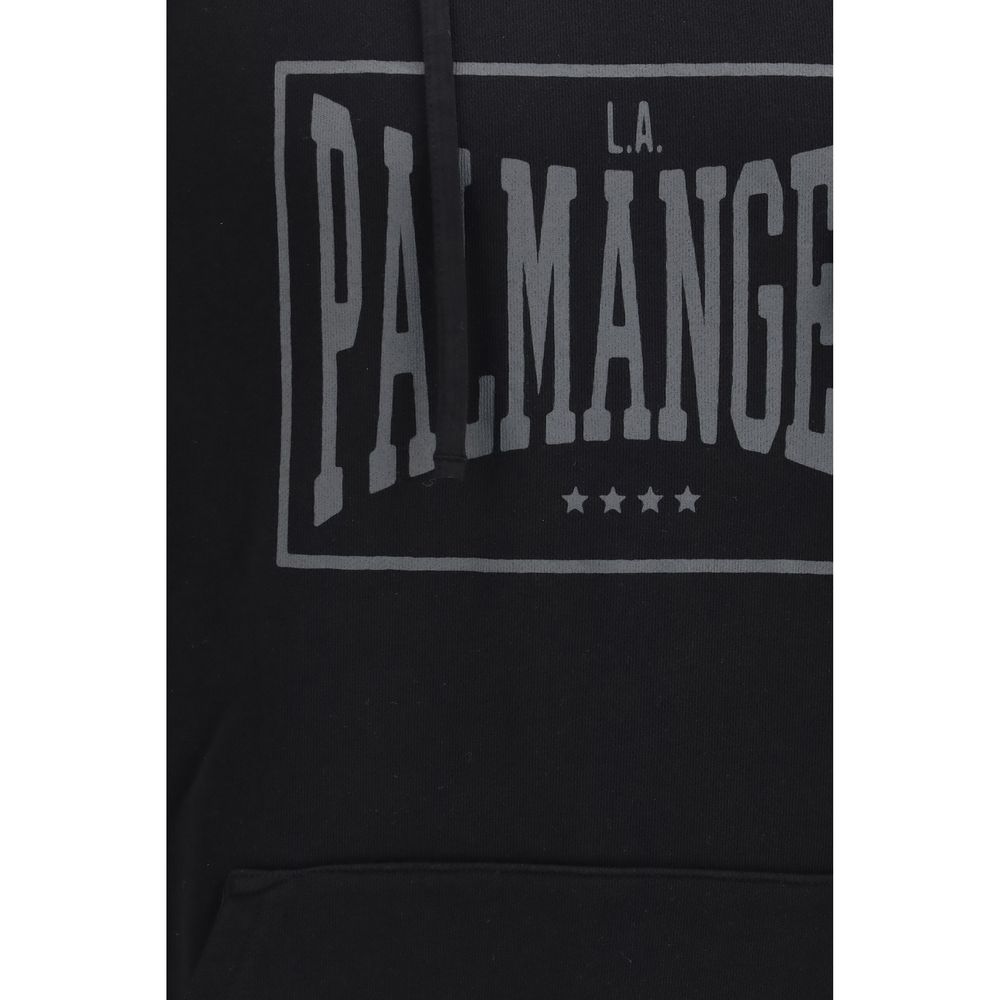 Black Cotton Sweatshirt by Palm Angels featuring a relaxed fit and subtle branding, shown on a model.