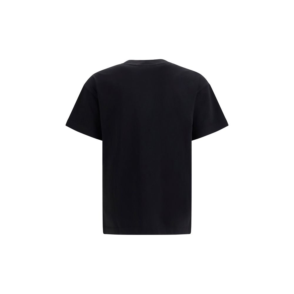 Black Cotton T-Shirt by Palm Angels featuring a classic crew neck and minimal branding, displayed flat on a white background.