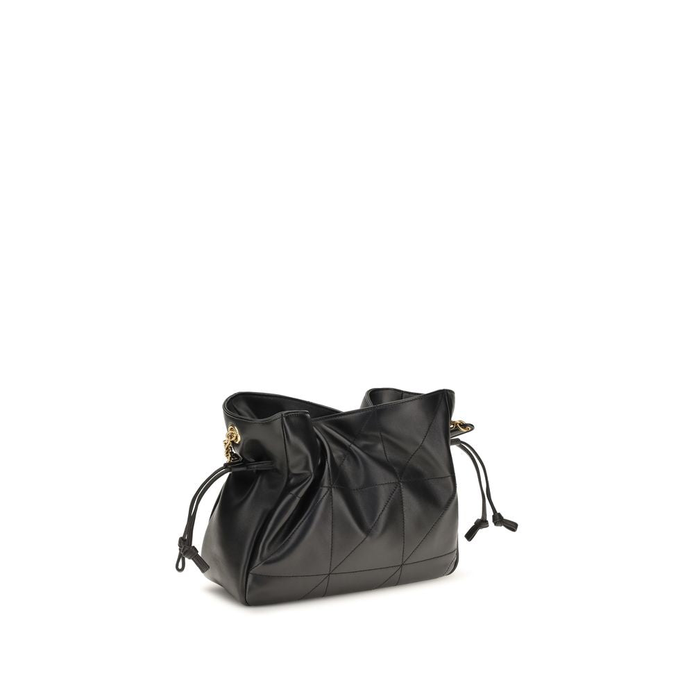 Saint Laurent black lamb leather Ovis Aries clutch bag with sleek design and subtle branding, perfect for elegant evening wear.