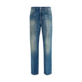 Versace Blue Cotton Straight-Leg Jeans Versace