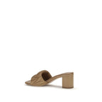 Miu Miu Beige Lamb Ovis Aries Platform Sandals