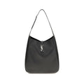 Saint Laurent Bos Taurus shoulder bag made of black calf leather, featuring a sleek design and gold-tone hardware.